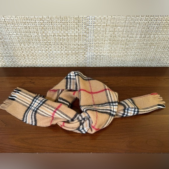 VTG 1970s Tan Bold Check Tartan Plaid 100% Acrylic Scarf West Germany - Picture 5 of 6